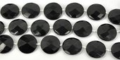 Agate Black Faceted /rough flat Round 35mm-beads incl pearls-Beadthemup