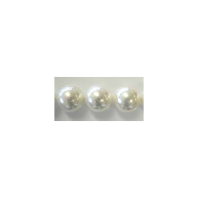 Shell Based Pearl 8mm round beads per strand 48 White