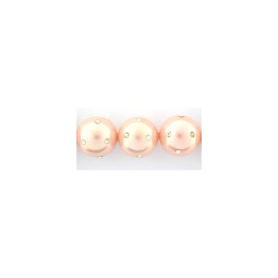 Shell Based Pearl 12mm Diamonte Pink each