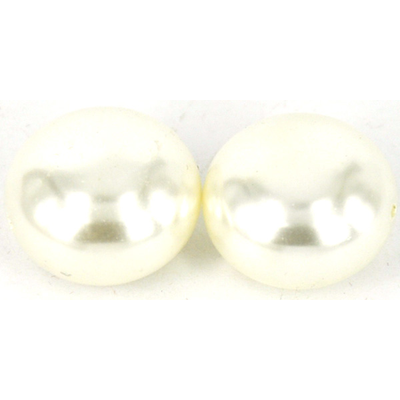 Shell Based Pearl 20x13mm cream Flat round each