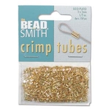 Gold Plate Base Crimp 2x2mm 400 pack-findings-Beadthemup