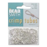 Silver Plate Base Crimp 2x2mm 400 pack-findings-Beadthemup