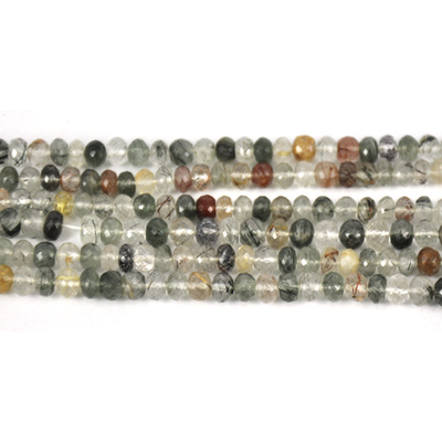 Rutile Quartz Faceted Rondel 6mm beads per strand 96 Beads