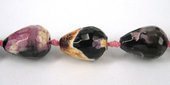 Agate Dyed Teardrop Faceted 25x18mm Pink/12b-beads incl pearls-Beadthemup