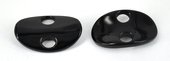 Black Agate curved oval 2 holes 50x30mm-beads incl pearls-Beadthemup