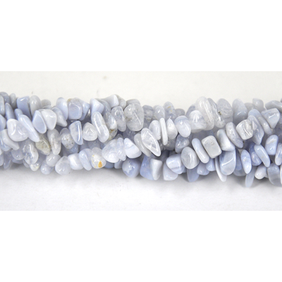 Blue Lace agate chips. 39cm strand