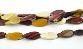 Mookaite 15x30mm Polished Twist Oval beads per strand 13-beads incl pearls-Beadthemup