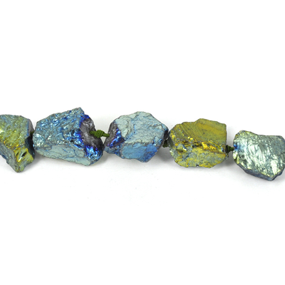 Titanium platd quartz blue green nuggets