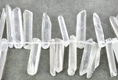 Clear quartz stcks t/drill-beads incl pearls-Beadthemup