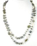 Sterling Silver Labradorite & Pearl Necklace-jewellery-Beadthemup