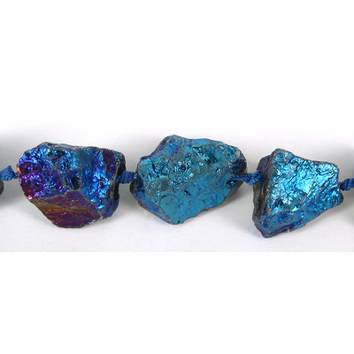 Titanium plated quartz Blue nuggets