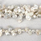 Fresh Water Pearl Keshi t/drill 9-10mm beads per strand 65 pair-beads incl pearls-Beadthemup