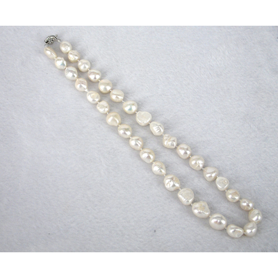 Fresh Water Pearl Knotted Necklace 53cm White