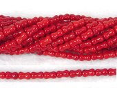 Coral Red Peanut 3x6mm beads per strand 67 Beads-beads incl pearls-Beadthemup