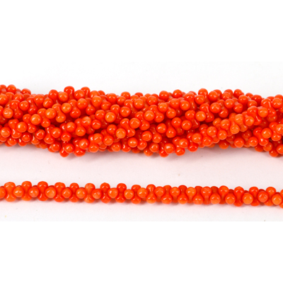 Coral Orange s/Drill Peanut 3x6mm beads per strand 18