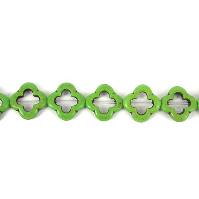 Howlite Recon Flower 20mm Green beads per strand 21Bead