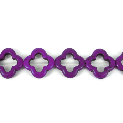 Howlite Recon Flower 20mm Purple beads per strand 21b