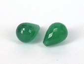 Green Onyx Faceted Briolette 10x14mm PAIR-beads incl pearls-Beadthemup