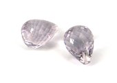 Pink Amethyst Faceted Briolette 16x12mm PAIR-beads incl pearls-Beadthemup