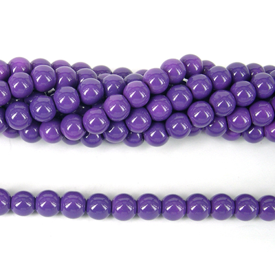 Jade Dyed Polished Round 8mm PURPLE beads per strand 47Beads