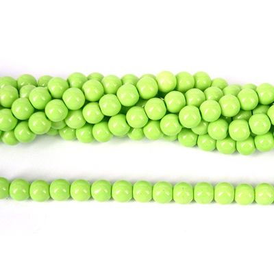 Jade Dyed Polished Round 8mm LT GREEN beads per strand 47b