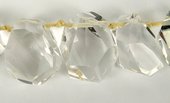 Crystal Faceted Nugget T/Drill 45x30mm E-beads incl pearls-Beadthemup