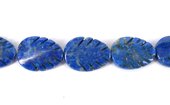 Lapis Carved Leaf 15x20x5mm Pair-beads incl pearls-Beadthemup