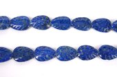 Lapis Carved Leaf 13x8x4mm Pair-beads incl pearls-Beadthemup