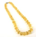 Citrine Carved Graduated Rondel strand 454.1-beads incl pearls-Beadthemup