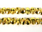 Gold plate Pyrite Faceted Flat Coin 12x14mm EACH BEAD-beads incl pearls-Beadthemup