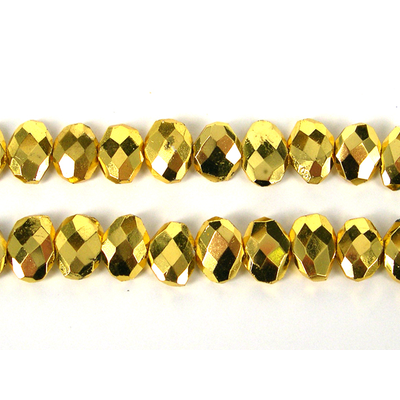 Gold plate Pyrite Faceted Flat Coin 12x14mm EACH BEAD