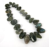 Labradorite S/Dill Faceted Nugget 12x24mm St-beads incl pearls-Beadthemup