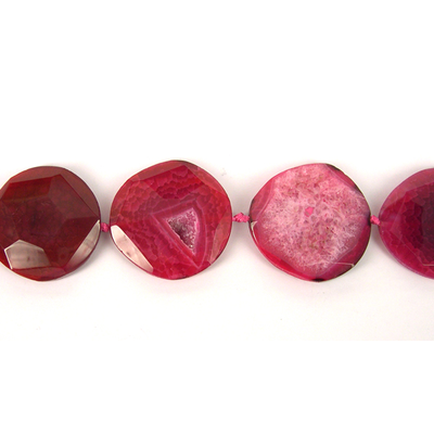 Agate Faceted  Slice Pink 50mm bead EACH