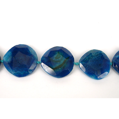 Agate Faceted  Slice Blue 50mm bead