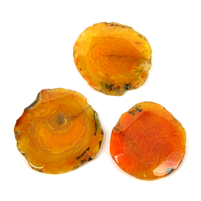 Agate Slice Pendant 60-80mm Orange
