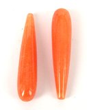 Jade Dyed Orange Briolette 10x45mm PAIR-beads incl pearls-Beadthemup