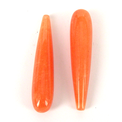 Jade Dyed Orange Briolette 10x45mm PAIR
