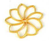 Gold plate  Copper Connecter Flower 31mm 4 pack-findings-Beadthemup