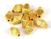 Gold plate  Copper Bead Olive 13x8mm 10 pack-findings-Beadthemup