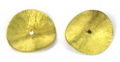 Gold plate  Copper Bead Curve disk 26mm 6 pack-findings-Beadthemup