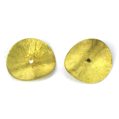 Gold plate  Copper Bead Curve disk 26mm 6 pack