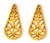 Gold plate  Copper  ConnectorTeardrop 40mm 4 pack-findings-Beadthemup