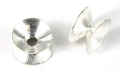 Sterling Silver plt Copper Dble sided cap 12x20mm 2p-findings-Beadthemup