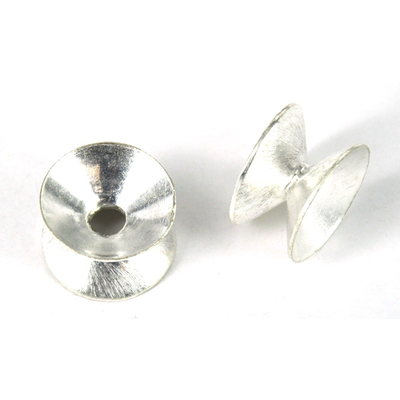 Sterling Silver plt Copper Dble sided cap 12x20mm 2p