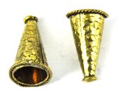 Gold plate  Antique Copper Cone 24x15mm 4 pack-findings-Beadthemup
