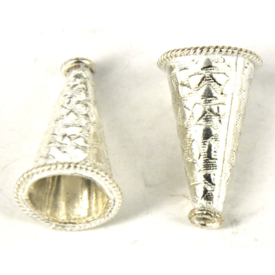 Sterling Silver plt Copper cone 24x15mm 4 pack