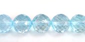 Blue Topaz Round 10mm Faceted Round EACH bead-gemstone beads-Beadthemup