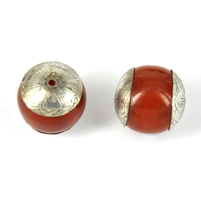 Resin bead with Silver cap 22mm EACH