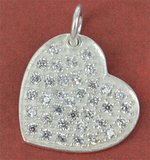 Sterling Silver Pend Heart CZ 16mm 1 pack-findings-Beadthemup