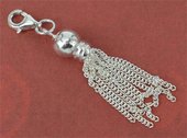 Sterling Silver 45mm tassel incl Clasp Short-findings-Beadthemup
